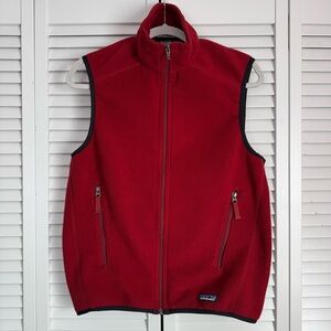 Patagonia Synchilla Mens Fleece Vest Full Zip Outdoor Red Medium Made in USA